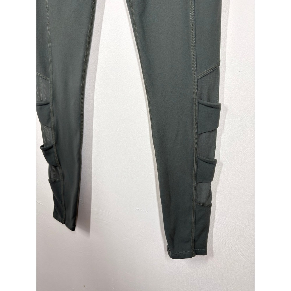 Athleta Womens Leggings Small Green Stretchy Mesh High Rise Yoga Gym Activewear - Picture 4 of 14